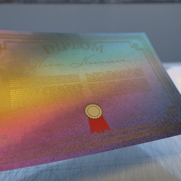 Gullfolie på diplom